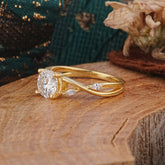 Vintage Round Cut Twisted Band Moissanite Ring for Women